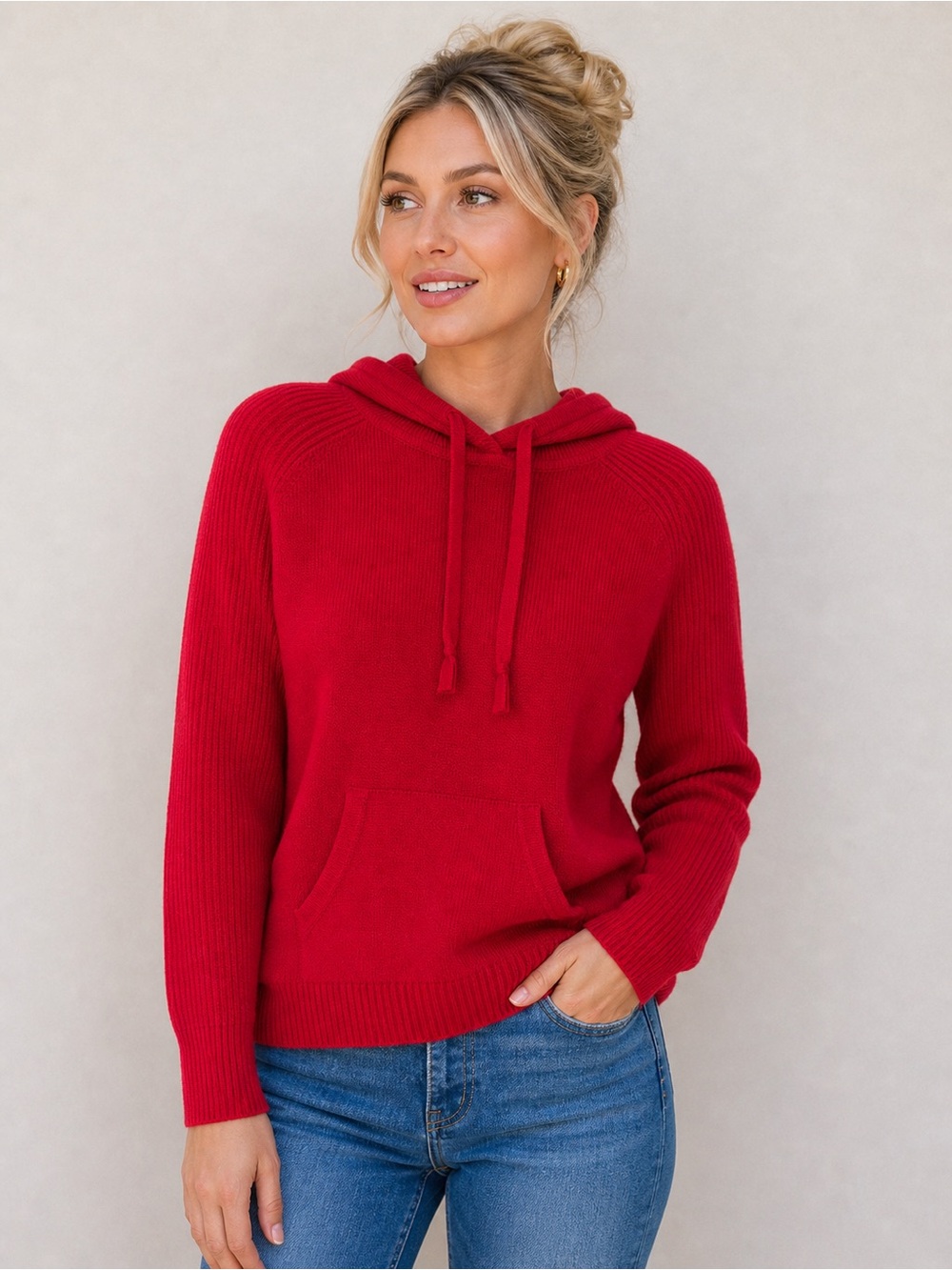 Style & Co. Vibrant Red‎ Hooded Sweater